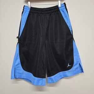Jordan Basketball Shorts Mens Medium Black Blue Mesh Athletic Gorpcore